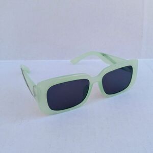 Madden NYC Thick Square Oversized Sunglasses-Green & Gold-UV Protection-Logo